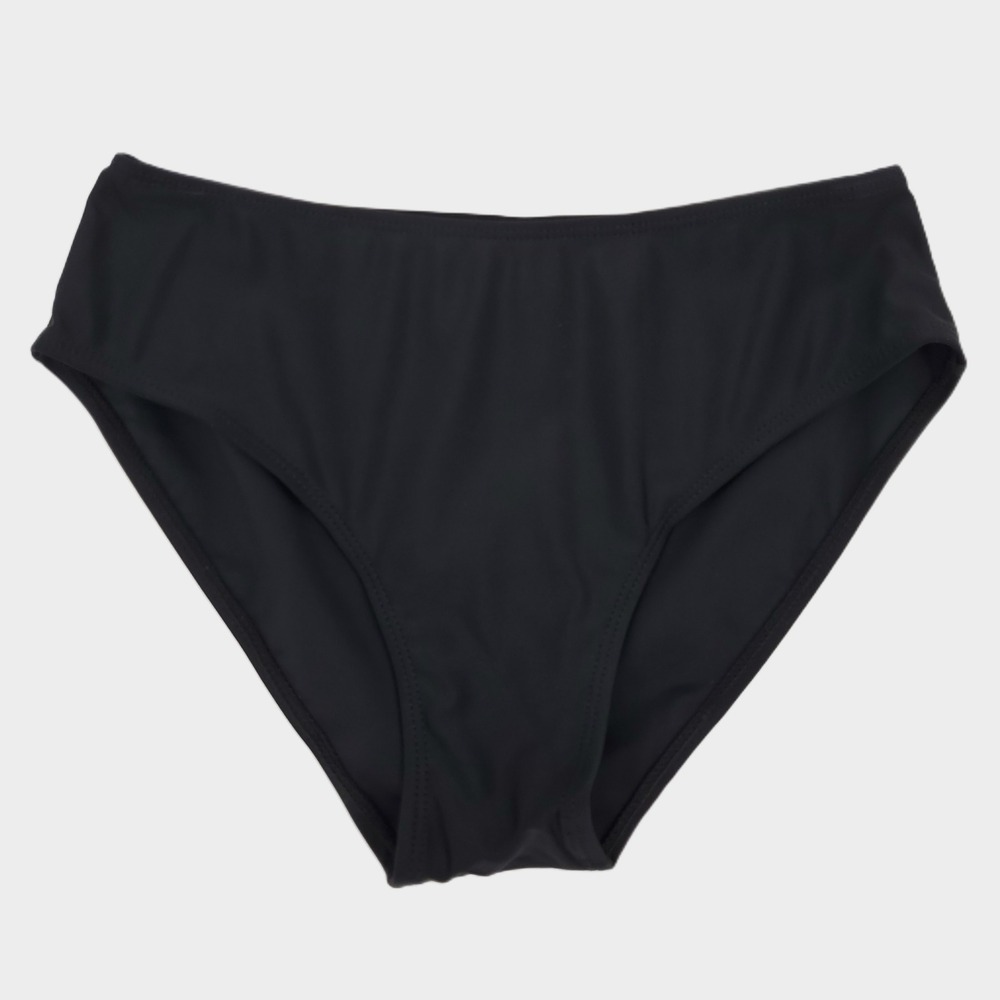Holipick High Cut Bikini Bottom Swimsuit XS Solid Black Stretch Full Coverage